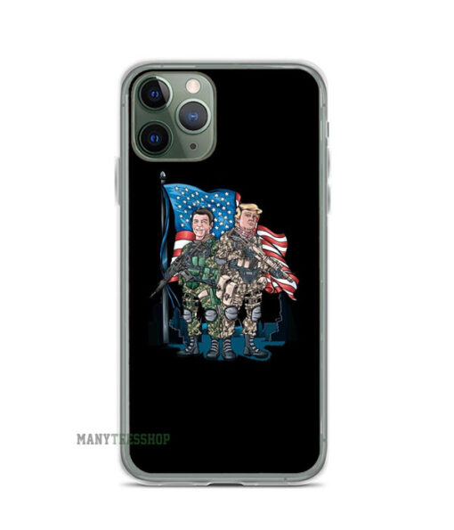 Presidential Soldiers Reagan & Trump US Flag Vintage iPhone Case