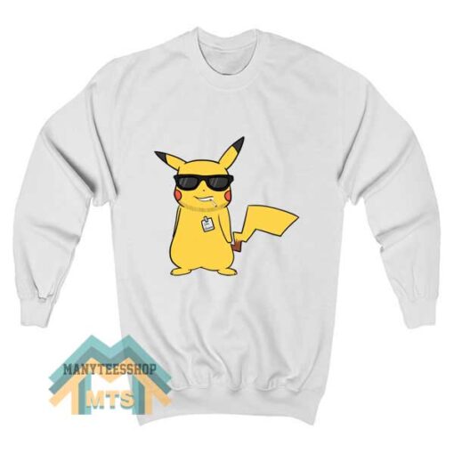 Pikachu Pokemon With Glasses Sweatshirt