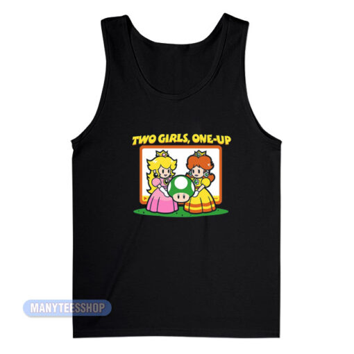 Two Girls One Up Game Parody Tank Top