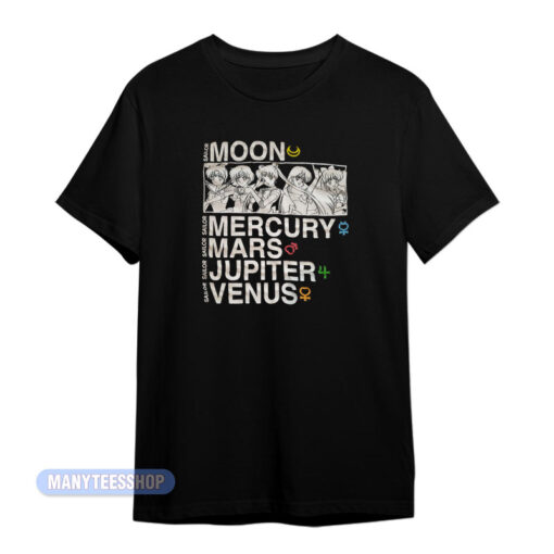Sailor Moon Mercury Mars Jupiter Venus T-Shirt