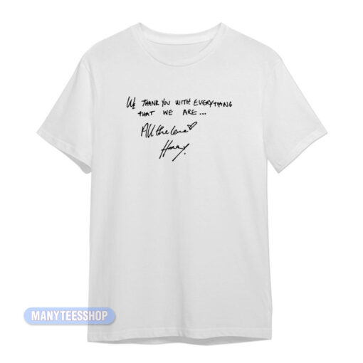 All The Love Harry Styles Handwriting T-Shirt