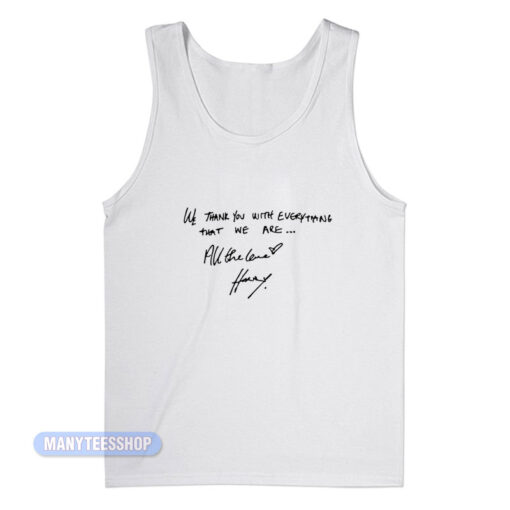 All The Love Harry Styles Handwriting Tank Top