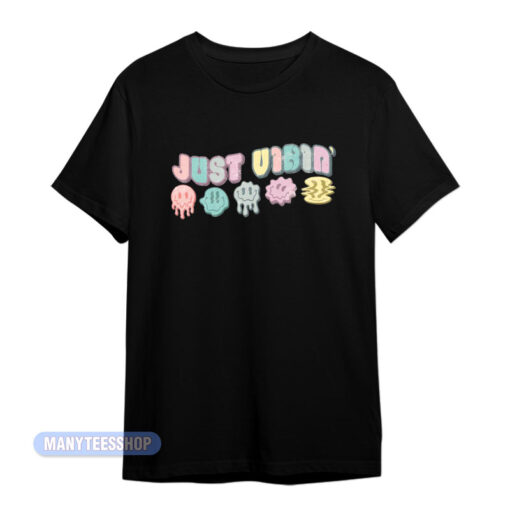 Just Vibin' Dripping Smiley Faces T-Shirt