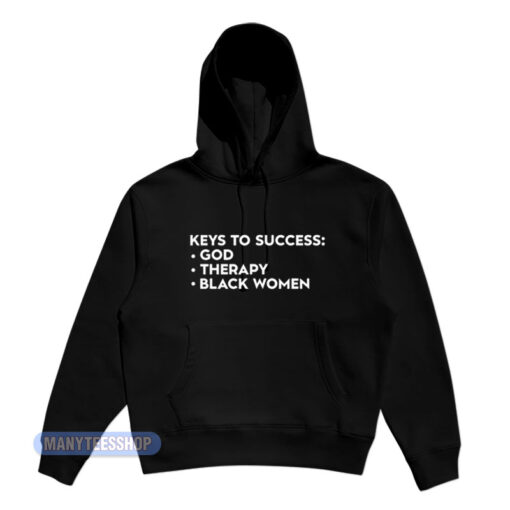 Key To Success God Therapy Black Women Hoodie