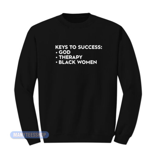 Key To Success God Therapy Black Women Sweatshirt