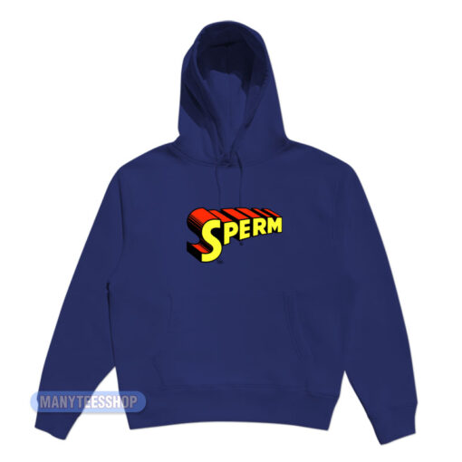 Super Sperm Superman Text Logo Hoodie