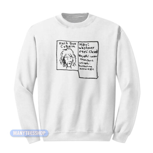 Kurt Don Cobain Profile Sweatshirt