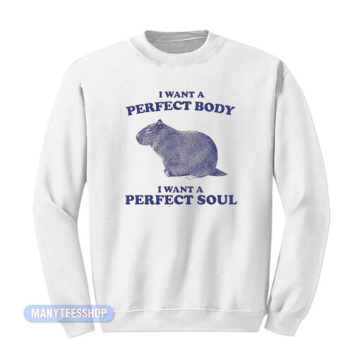 Capybara I Want A Perfect Body I Want A Perfect Soul Sweatshirt