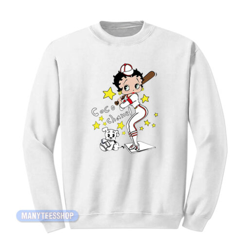 Betty Boop The Babe Hawaii Baseball Sweatshirt