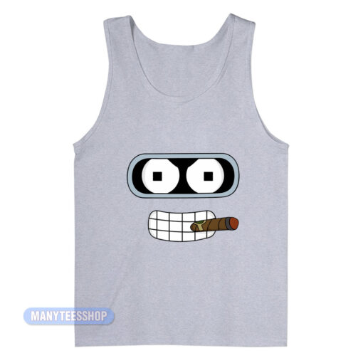 Bender Futurama Face Smoking Tank Top